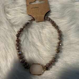 Pink Tint Stretch Beaded Bracelet